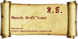 Mesch Brútusz névjegykártya